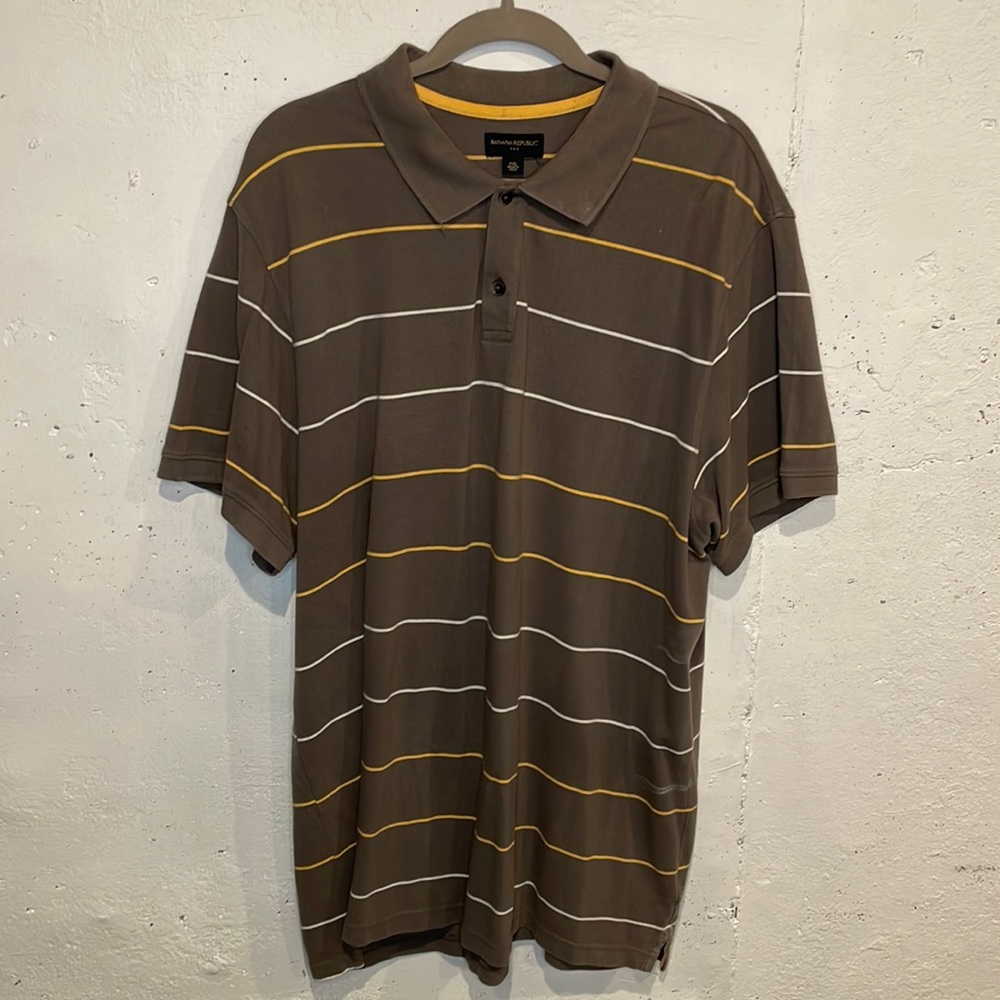Men’s Banana Republic polo shirt size XXL / Brown w/ stripes